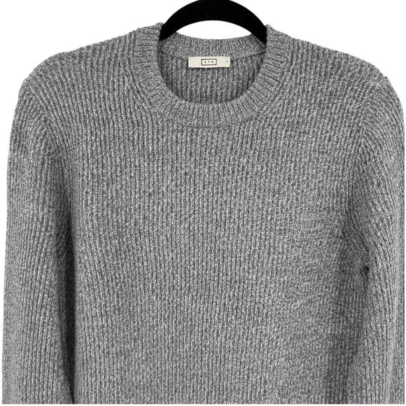 AYR Mens The Sloop Crewneck Merino Wool Sweater in Fuzzy TV Gray Size Small S - Picture 2 of 9